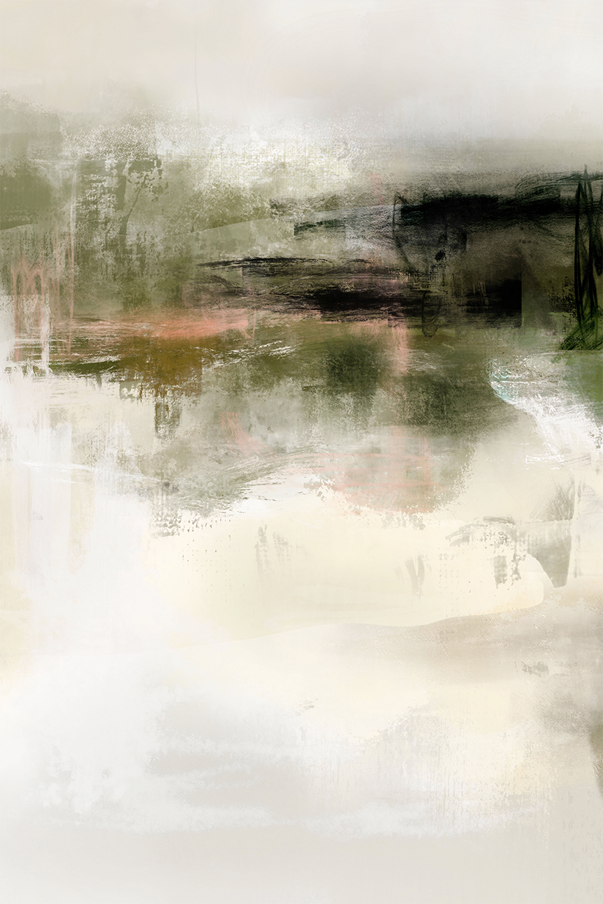 wall-art-print-canvas-poster-framed-Green And Beige, Style A , By Karine Tonial Grimm-1