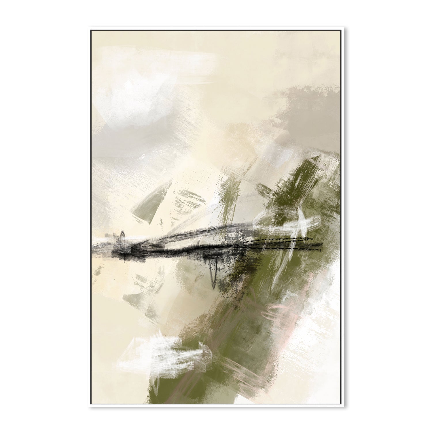 wall-art-print-canvas-poster-framed-Green And Beige, Style B , By Karine Tonial Grimm-5
