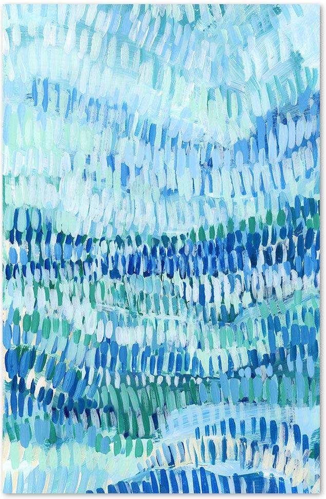 wall-art-print-canvas-poster-framed-Green And Blue Dash-by-Emily Wood-Gioia Wall Art