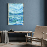 wall-art-print-canvas-poster-framed-Green And Blue Dash-by-Emily Wood-Gioia Wall Art