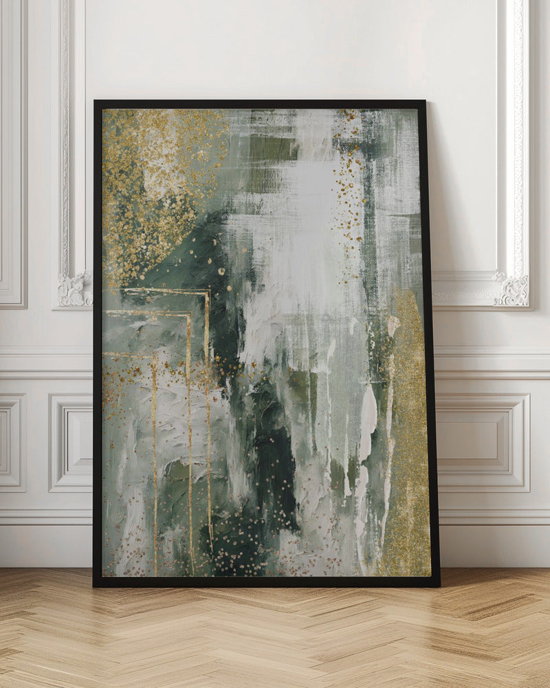 wall-art-print-canvas-poster-framed-Green and Gold Moment 2 , By Sally Ann Moss-3