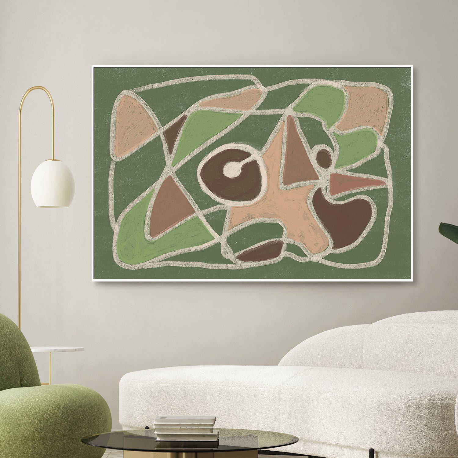 wall-art-print-canvas-poster-framed-Green Brown Abstract , By Sharyn Bursic-2