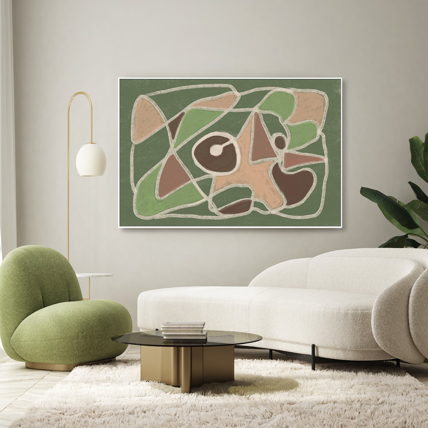 wall-art-print-canvas-poster-framed-Green Brown Abstract , By Sharyn Bursic-7