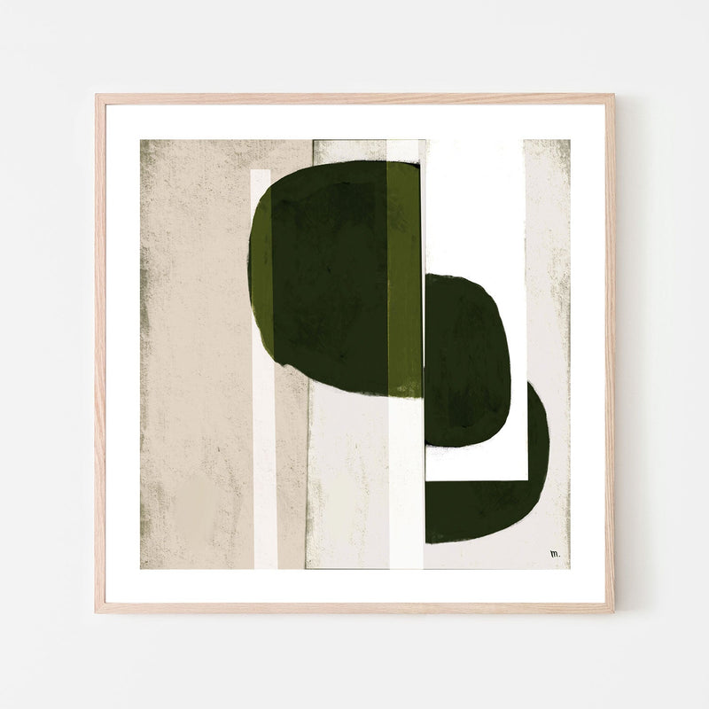 wall-art-print-canvas-poster-framed-Green Collage, Style A , By Marco Marella-6