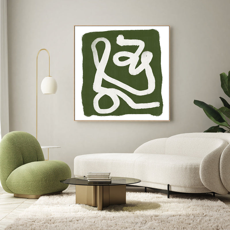 wall-art-print-canvas-poster-framed-Green Scribble, Style C-by-Sharyn Bursic-Gioia Wall Art