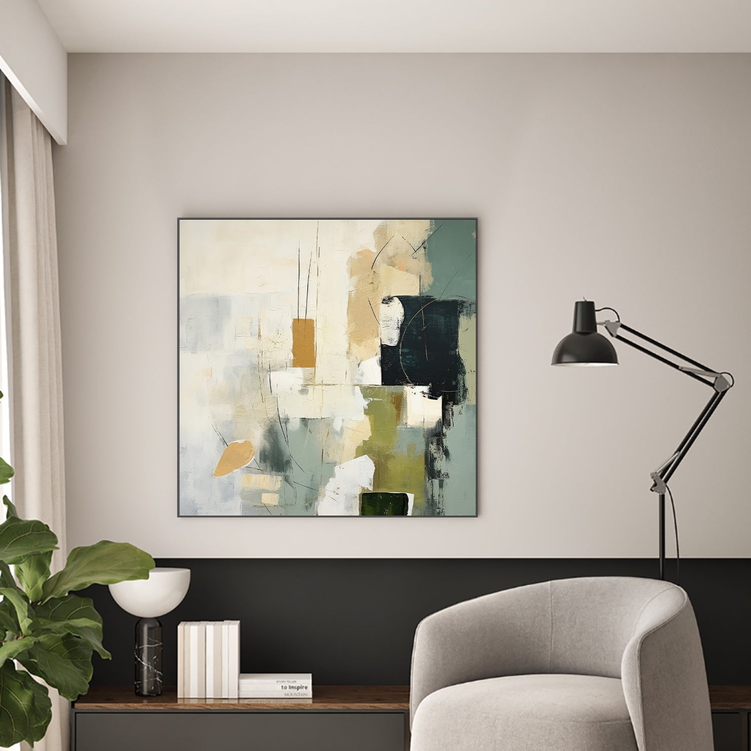 wall-art-print-canvas-poster-framed-Green Spectrum, Style A-2