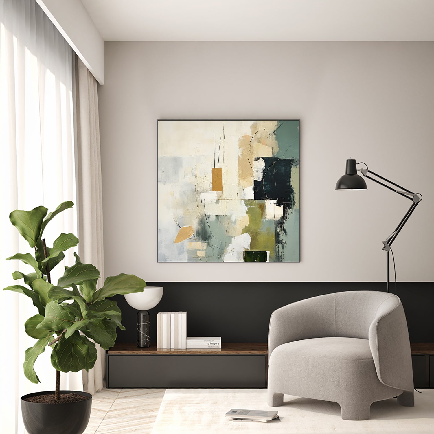 wall-art-print-canvas-poster-framed-Green Spectrum, Style A-7