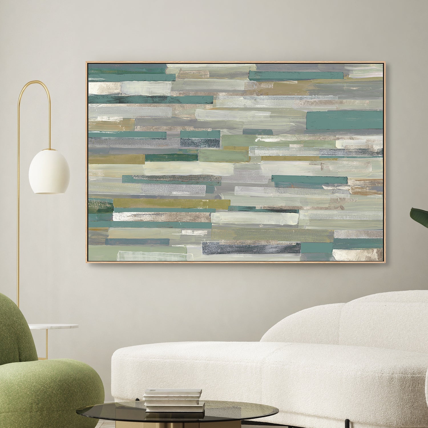 wall-art-print-canvas-poster-framed-Green Stripes-2