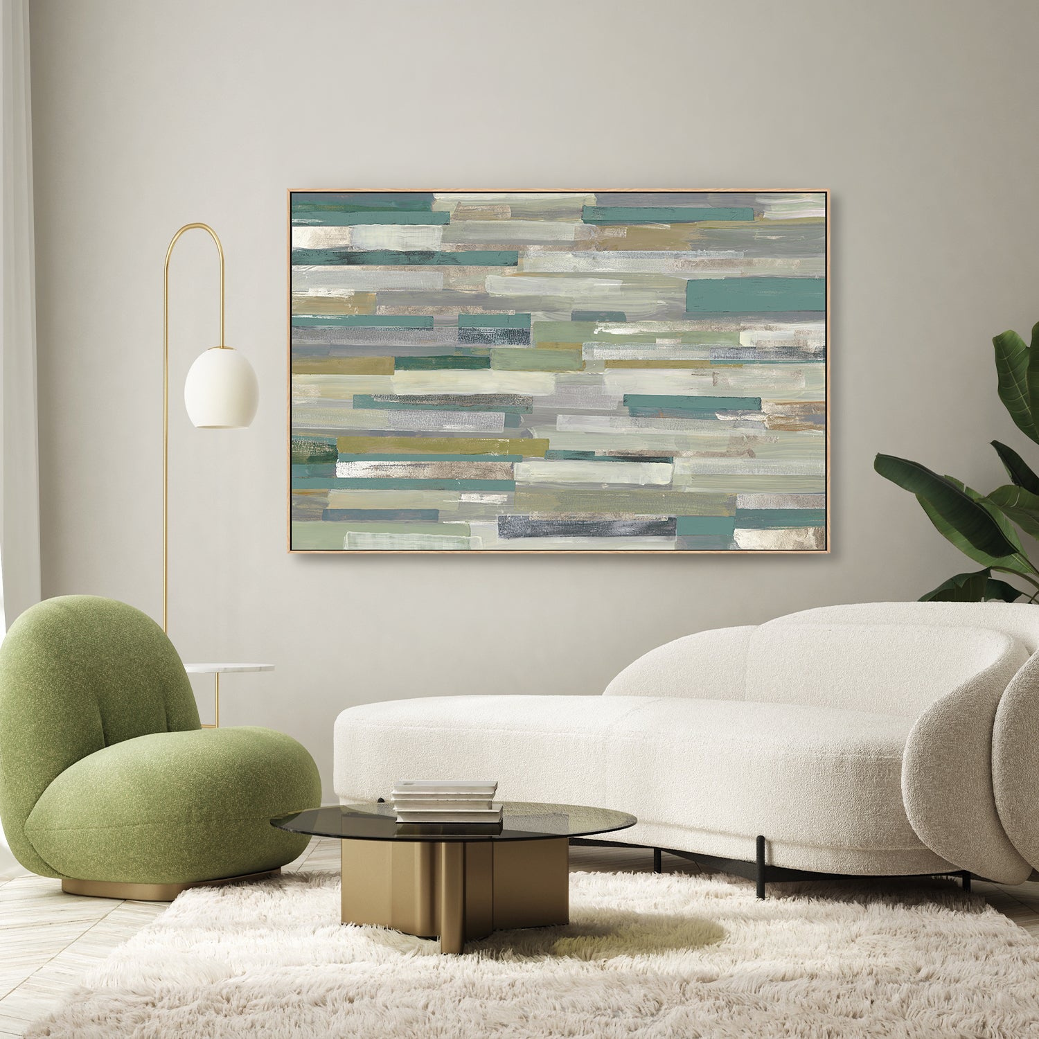 wall-art-print-canvas-poster-framed-Green Stripes-7