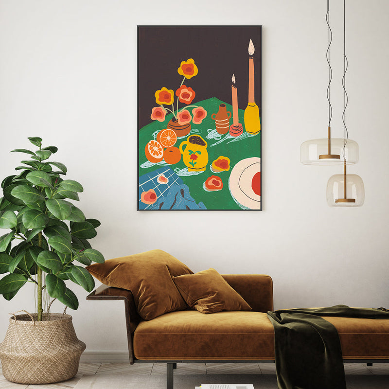 wall-art-print-canvas-poster-framed-Green Table , By Gigi Rosado-GIOIA-WALL-ART