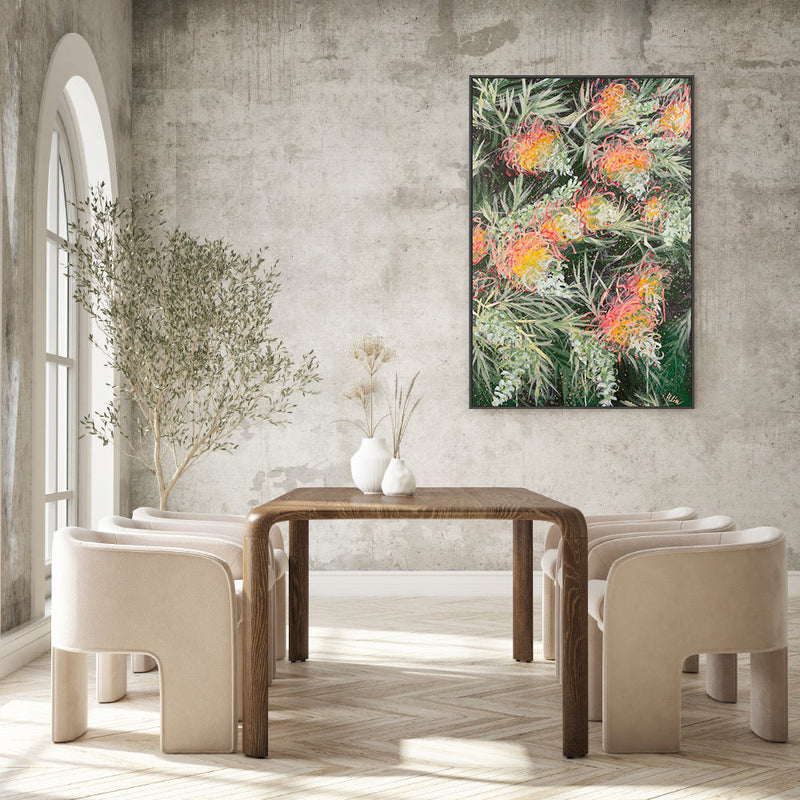 wall-art-print-canvas-poster-framed-Grevillea Peaches and Cream , By Hsin Lin-GIOIA-WALL-ART