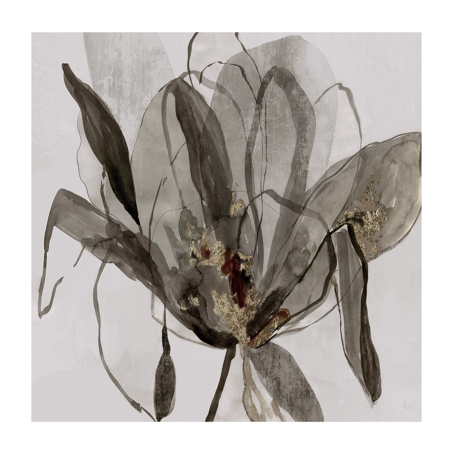 wall-art-print-canvas-poster-framed-Grey Glory Brown Tone & Charcoal In Bloom, Set Of 2 , By Asia Jensen-9
