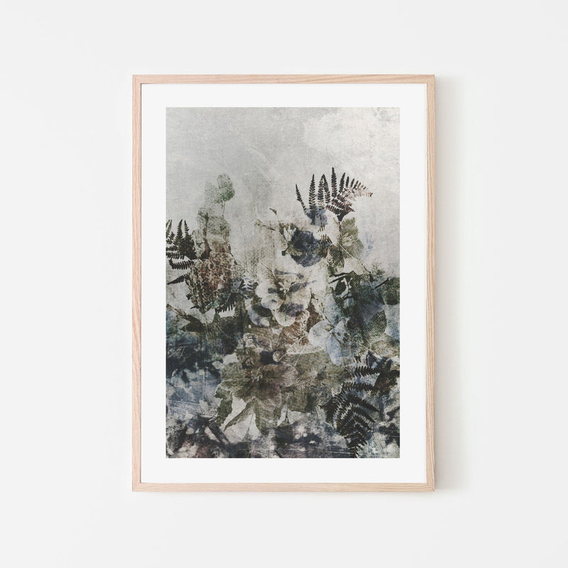 wall-art-print-canvas-poster-framed-Grunge Floral Blue Green , By Dear Musketeer Studio-6