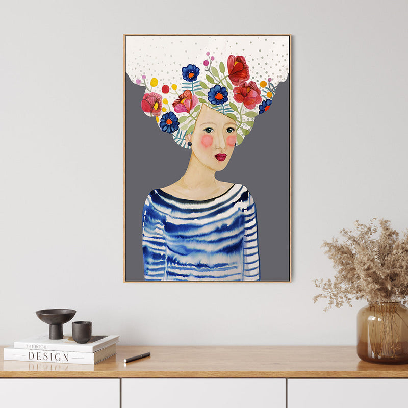 wall-art-print-canvas-poster-framed-Hair Full Of Flowers-GIOIA-WALL-ART