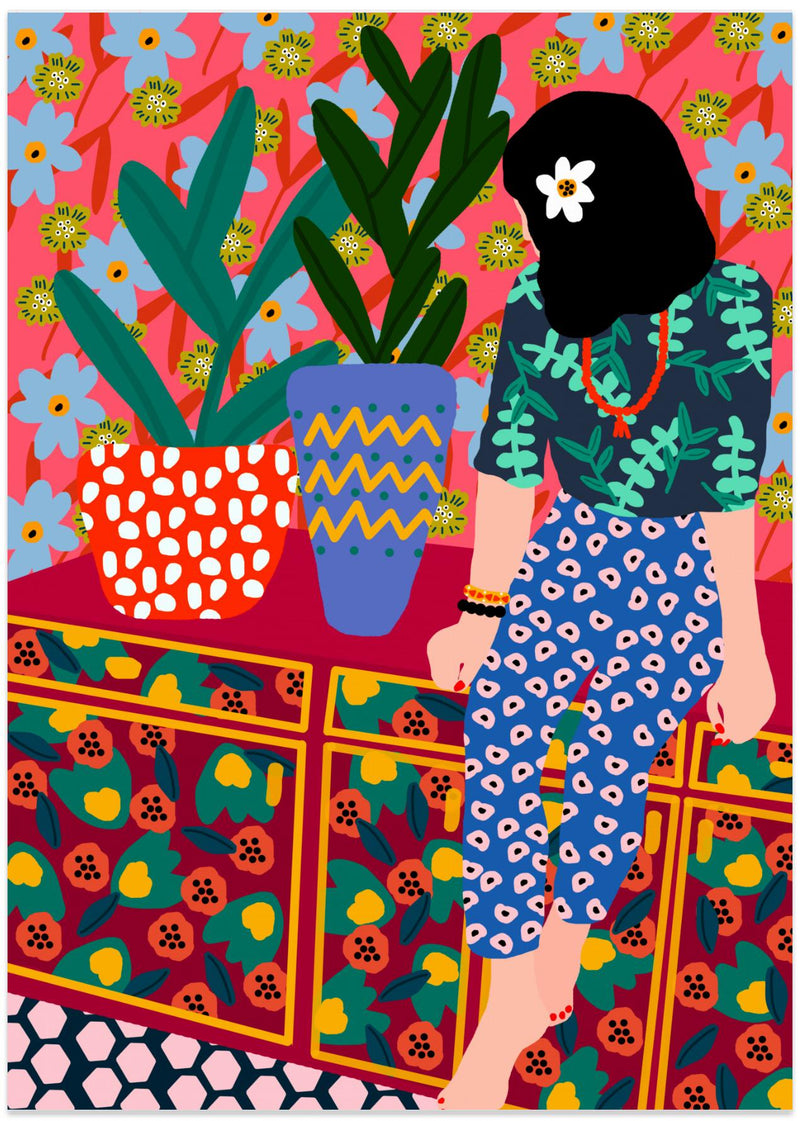 wall-art-print-canvas-poster-framed-Hawaiian Girl , By Rafaela Mascaro-1