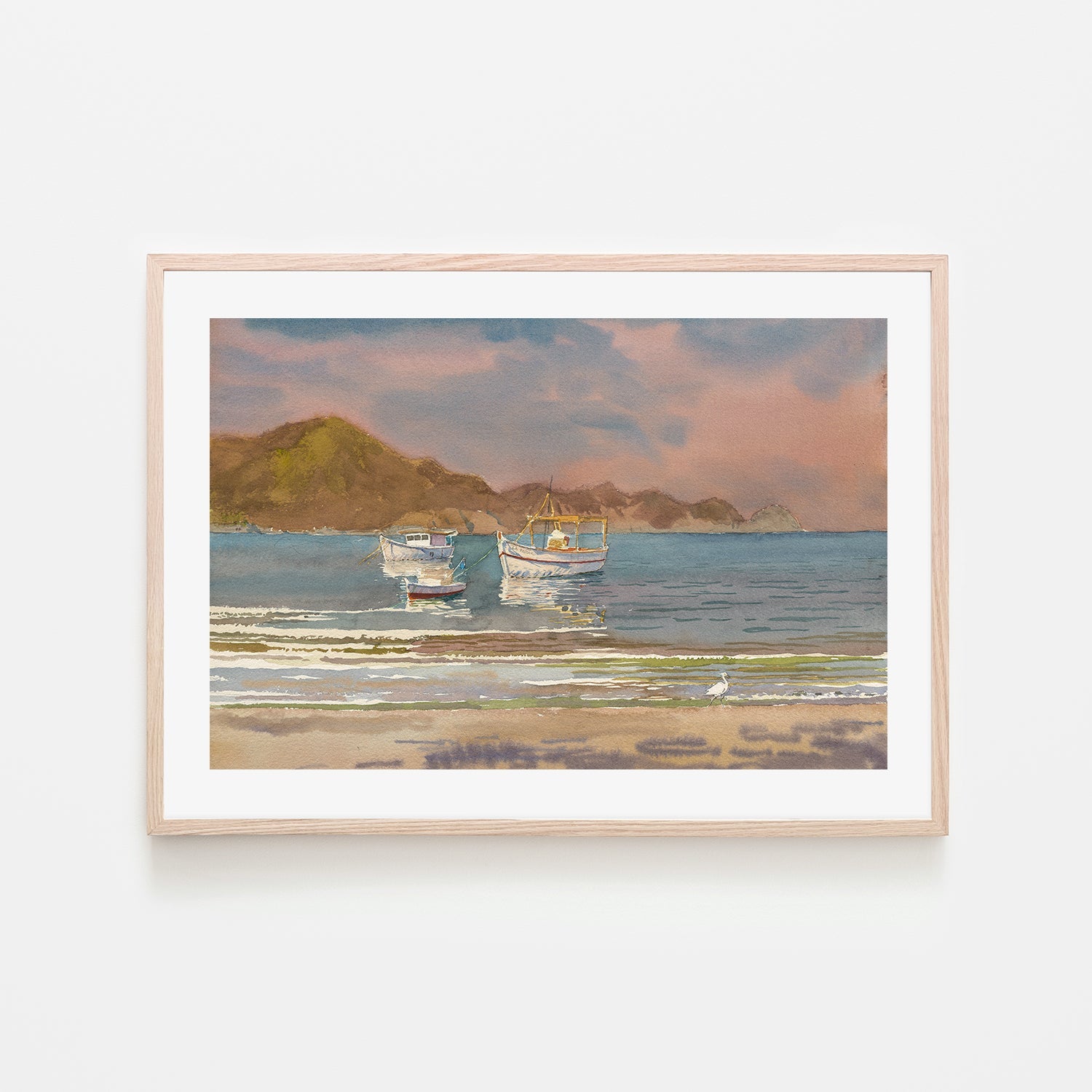 wall-art-print-canvas-poster-framed-Heron and Boats , By David Dallison-6