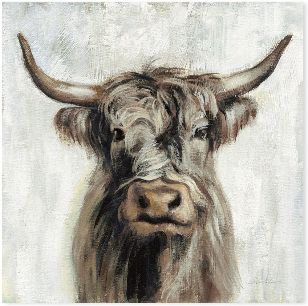wall-art-print-canvas-poster-framed-Highland Cow, Style B-by-Silvia Vassileva-Gioia Wall Art