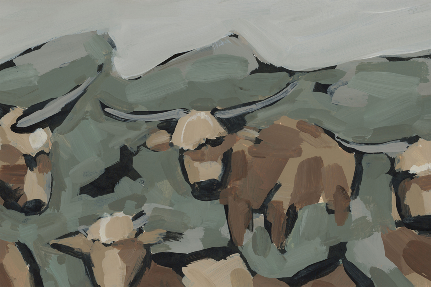 wall-art-print-canvas-poster-framed-Highland Cows, Style B , By Emily Wood-1