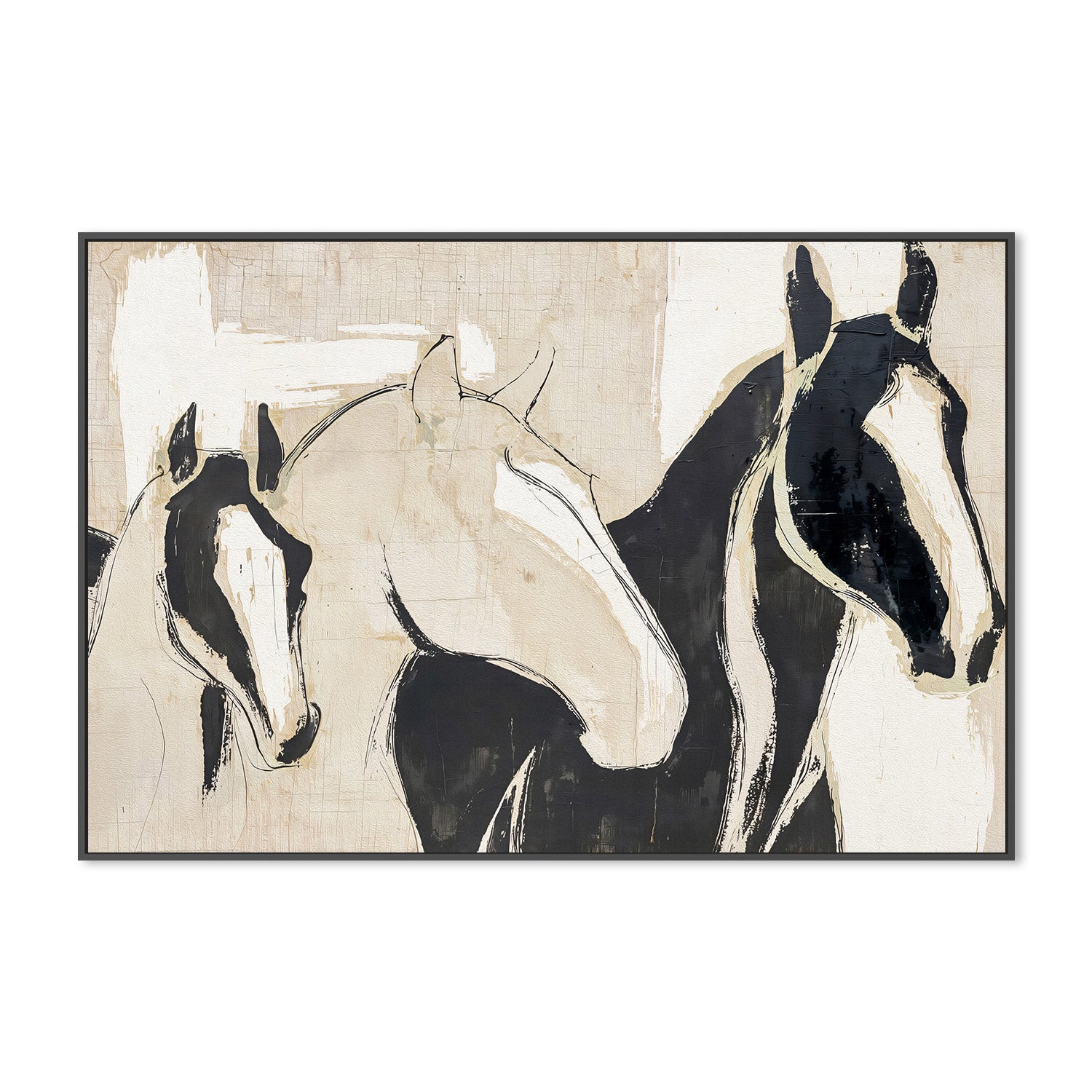 wall-art-print-canvas-poster-framed-horse family-3