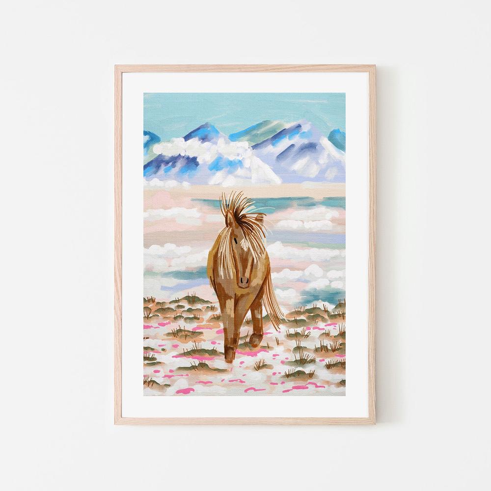 wall-art-print-canvas-poster-framed-Horse In Winter Mountain , By Kartika Paramita-7