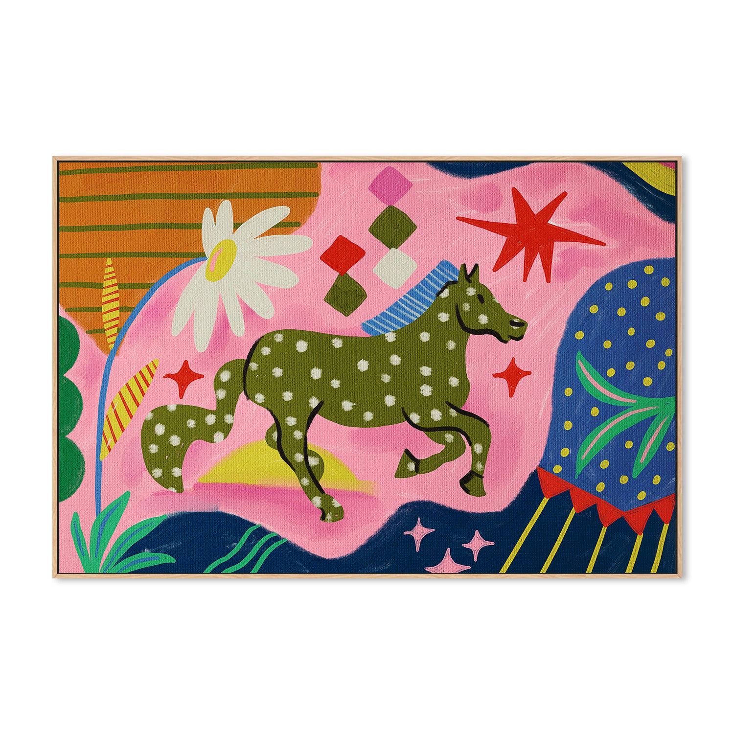 wall-art-print-canvas-poster-framed-Horse With Geometric , By Kartika Paramita-5
