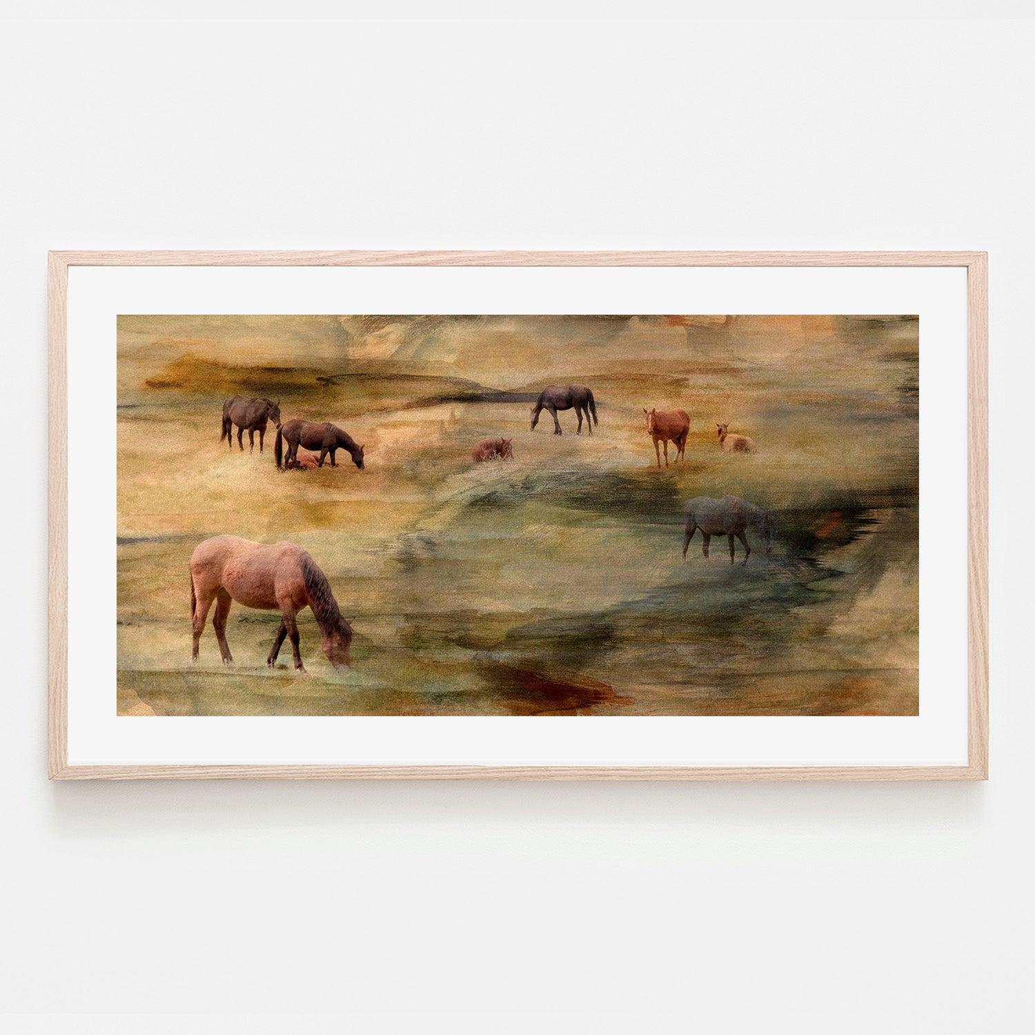 wall-art-print-canvas-poster-framed-Horses Grazing-6