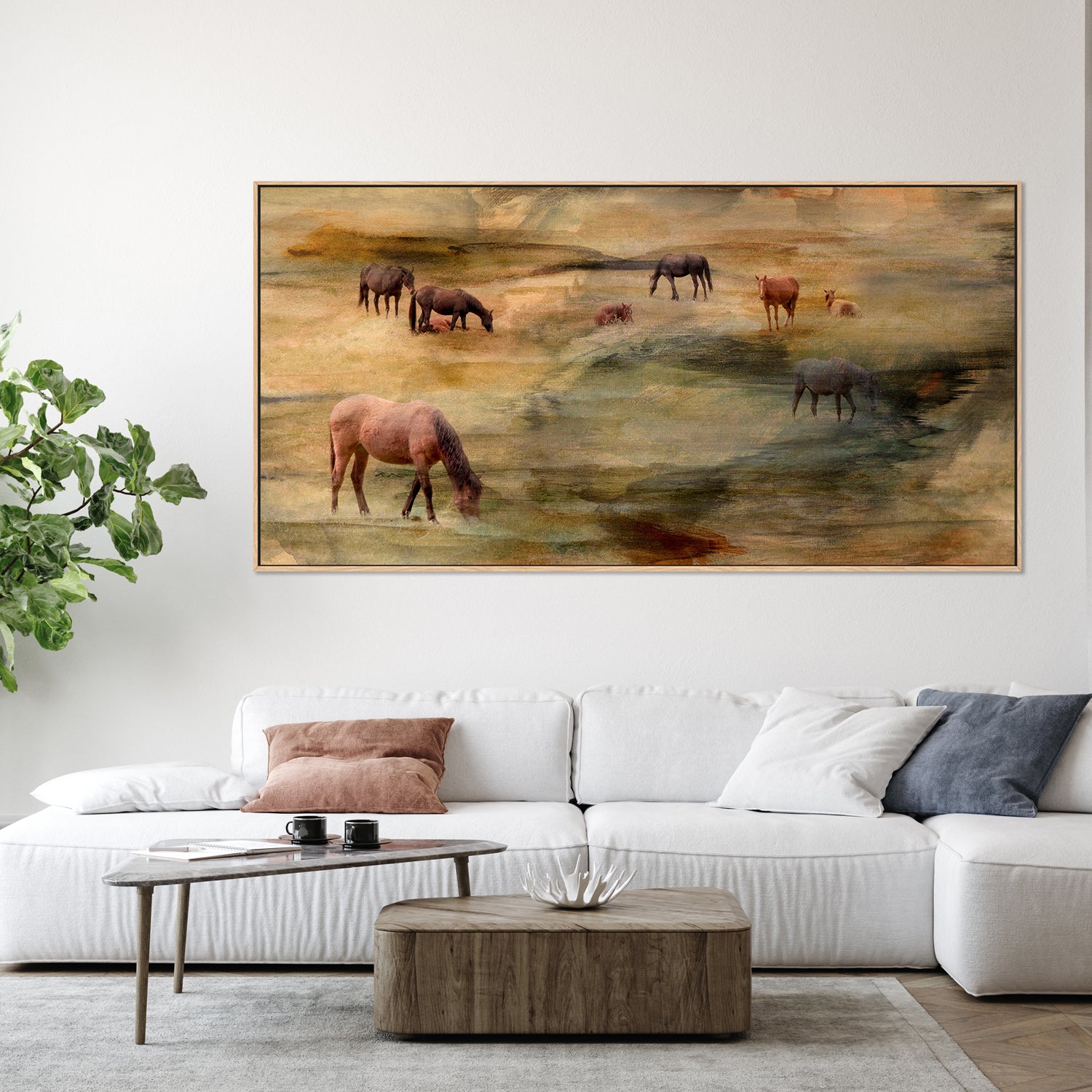 wall-art-print-canvas-poster-framed-Horses Grazing-7