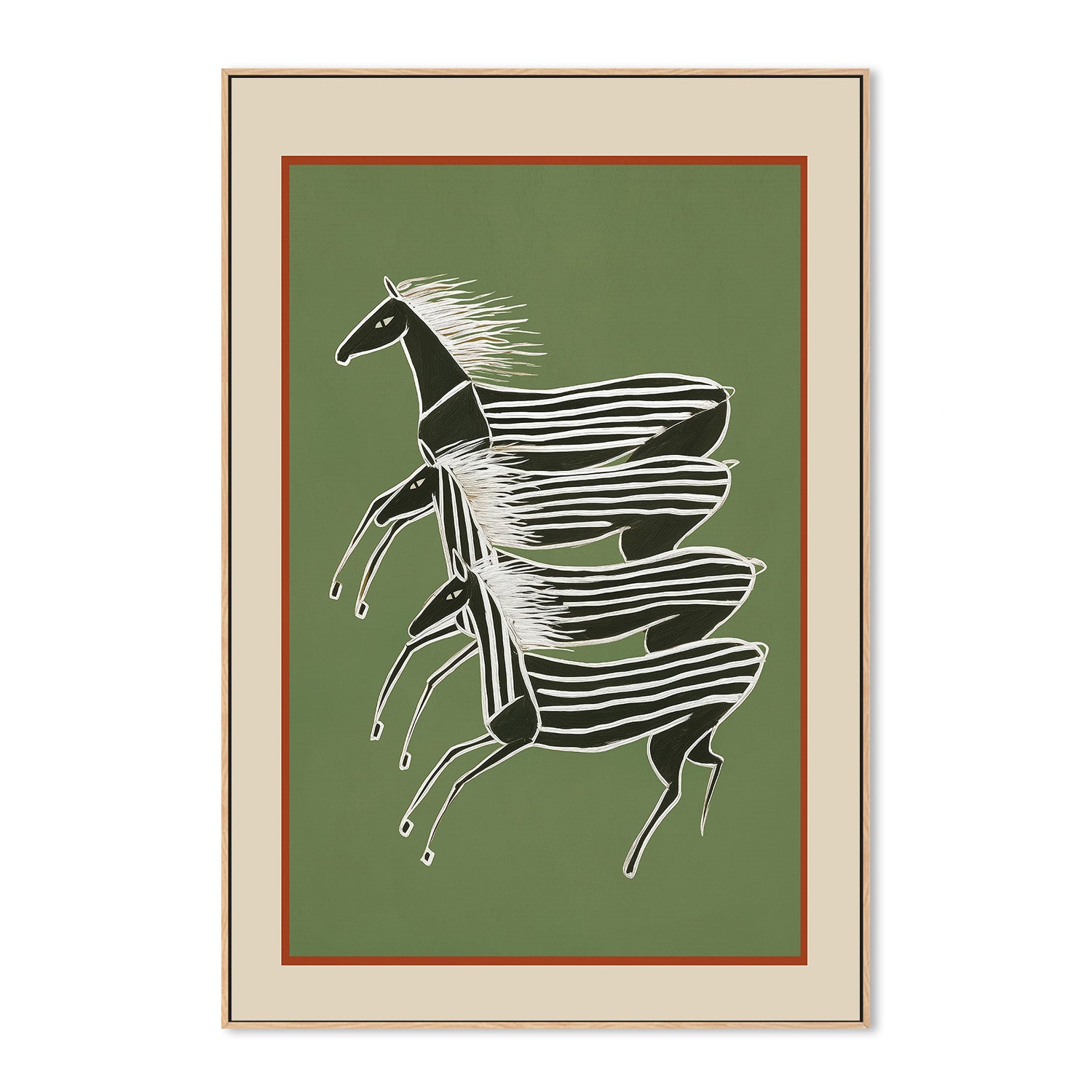 wall-art-print-canvas-poster-framed-Horses In Stripes-4