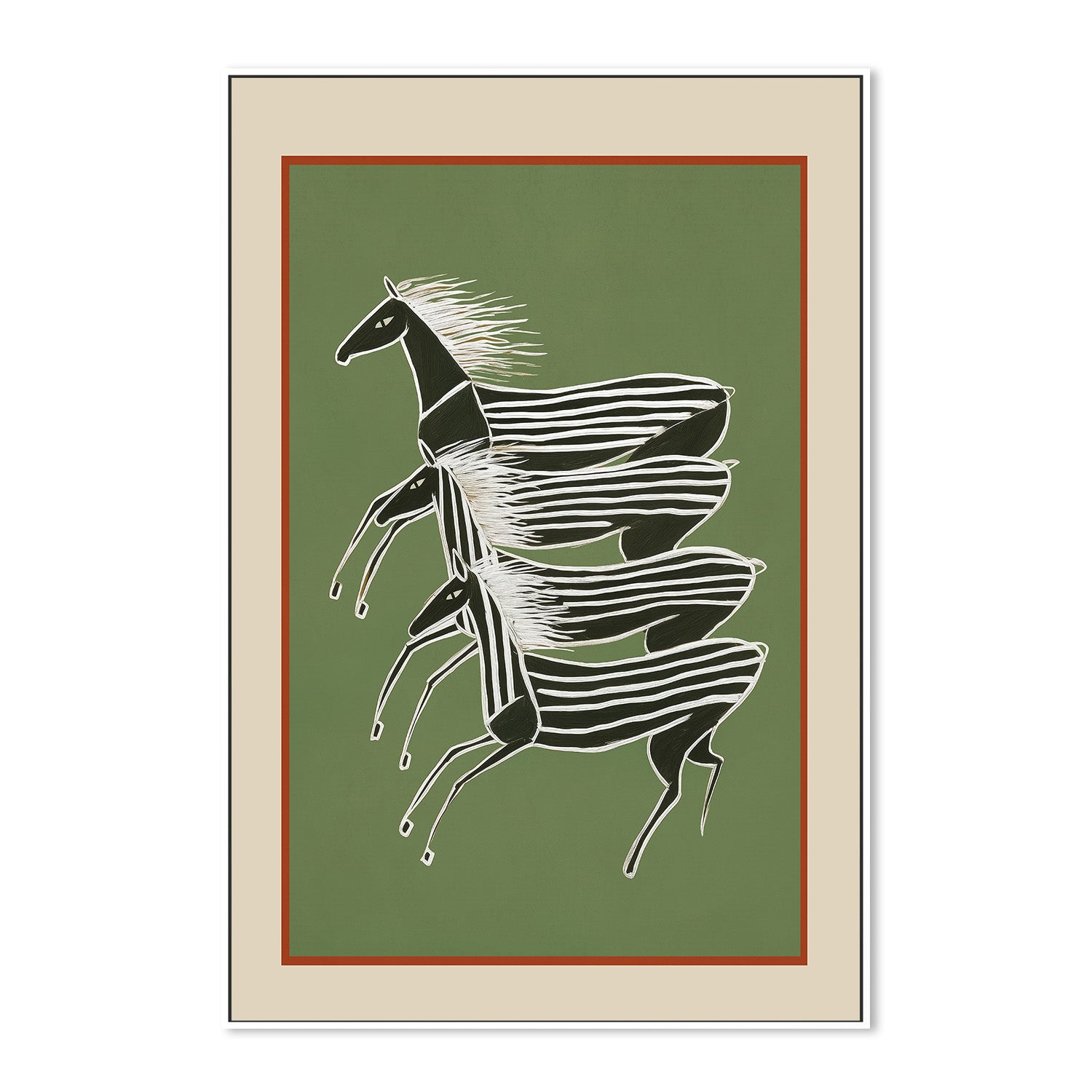 wall-art-print-canvas-poster-framed-Horses In Stripes-5