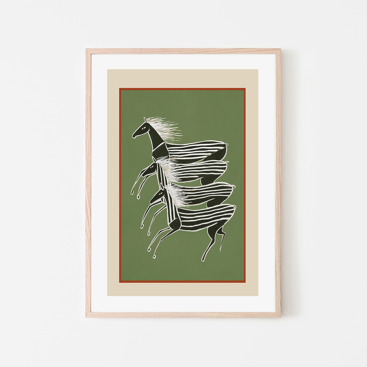 wall-art-print-canvas-poster-framed-Horses In Stripes-6