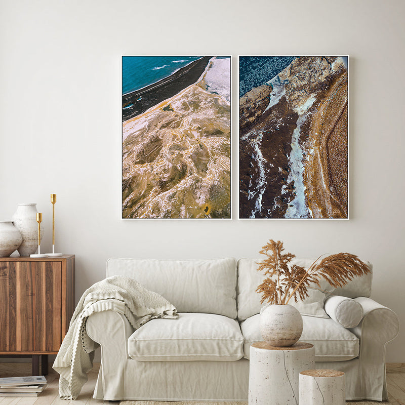 wall-art-print-canvas-poster-framed-Iceland From Above, Style A & B, Set Of 2 , By Max Blakesberg Studios-2