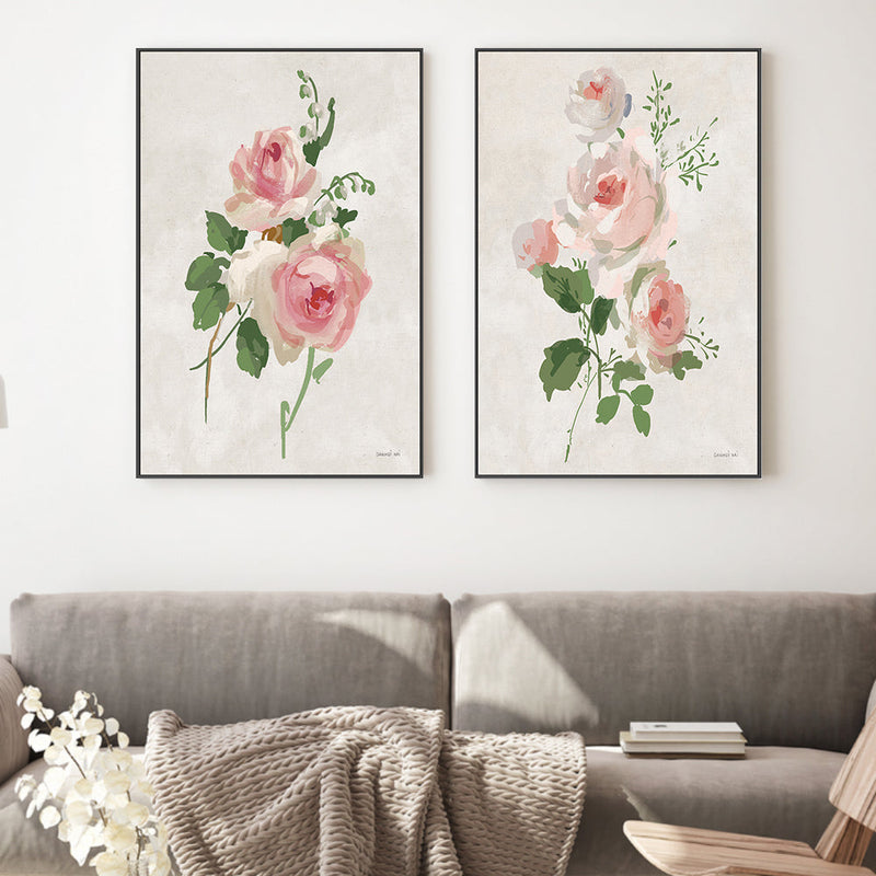 wall-art-print-canvas-poster-framed-Impressionist Garden Neutral, Style A & Style B, Set of 2 , By Danhui Nai-GIOIA-WALL-ART