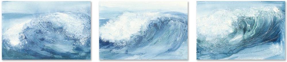 wall-art-print-canvas-poster-framed-In The Blue, Set of 3-by-Chris Paschke-Gioia Wall Art