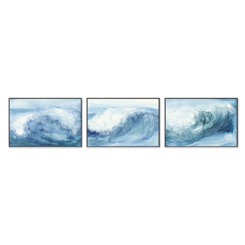 wall-art-print-canvas-poster-framed-In The Blue, Set of 3-by-Chris Paschke-Gioia Wall Art