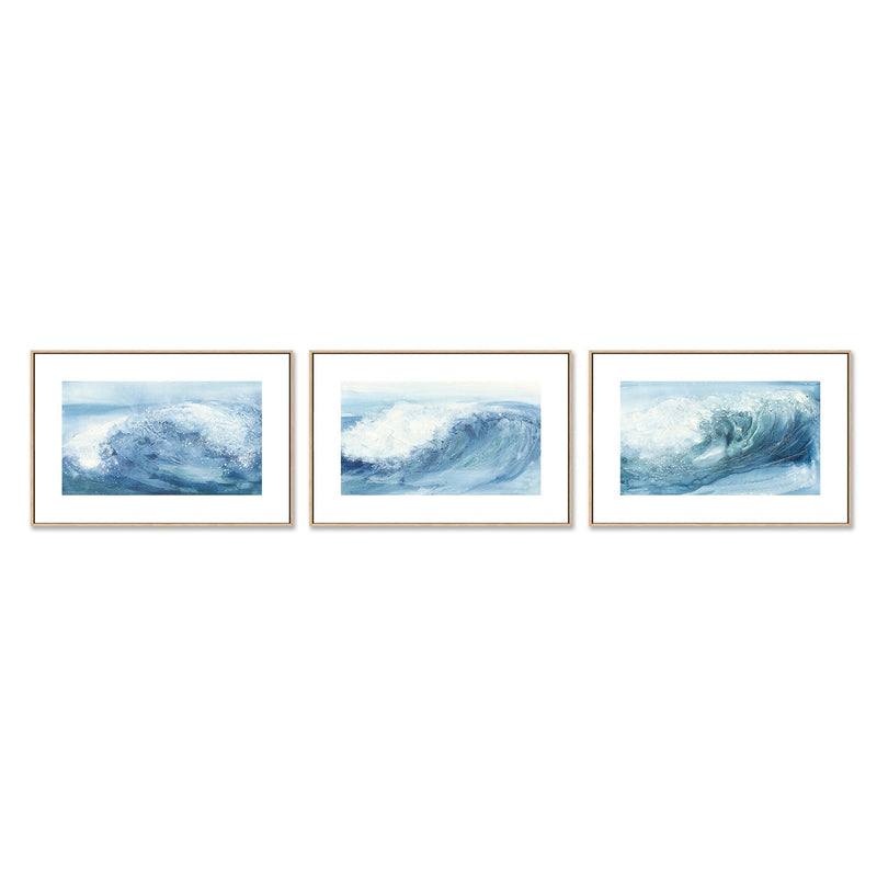wall-art-print-canvas-poster-framed-In The Blue, Set of 3-by-Chris Paschke-Gioia Wall Art