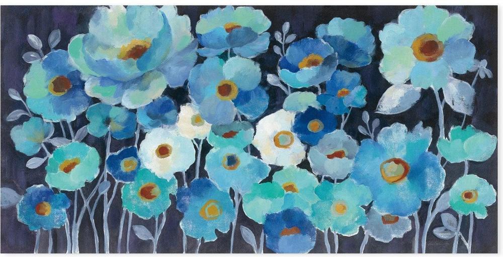 wall-art-print-canvas-poster-framed-Indigo Flowers-by-Silvia Vassileva-Gioia Wall Art