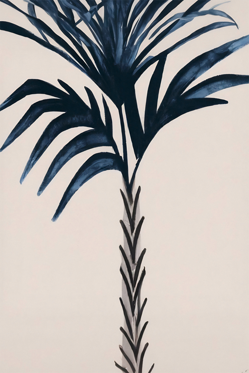 wall-art-print-canvas-poster-framed-Indigo Palm Love , By Pictufy-1