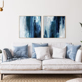 wall-art-print-canvas-poster-framed-Indigo Wash, Style A & B, Set Of 2 , By Dan Hobday-GIOIA-WALL-ART