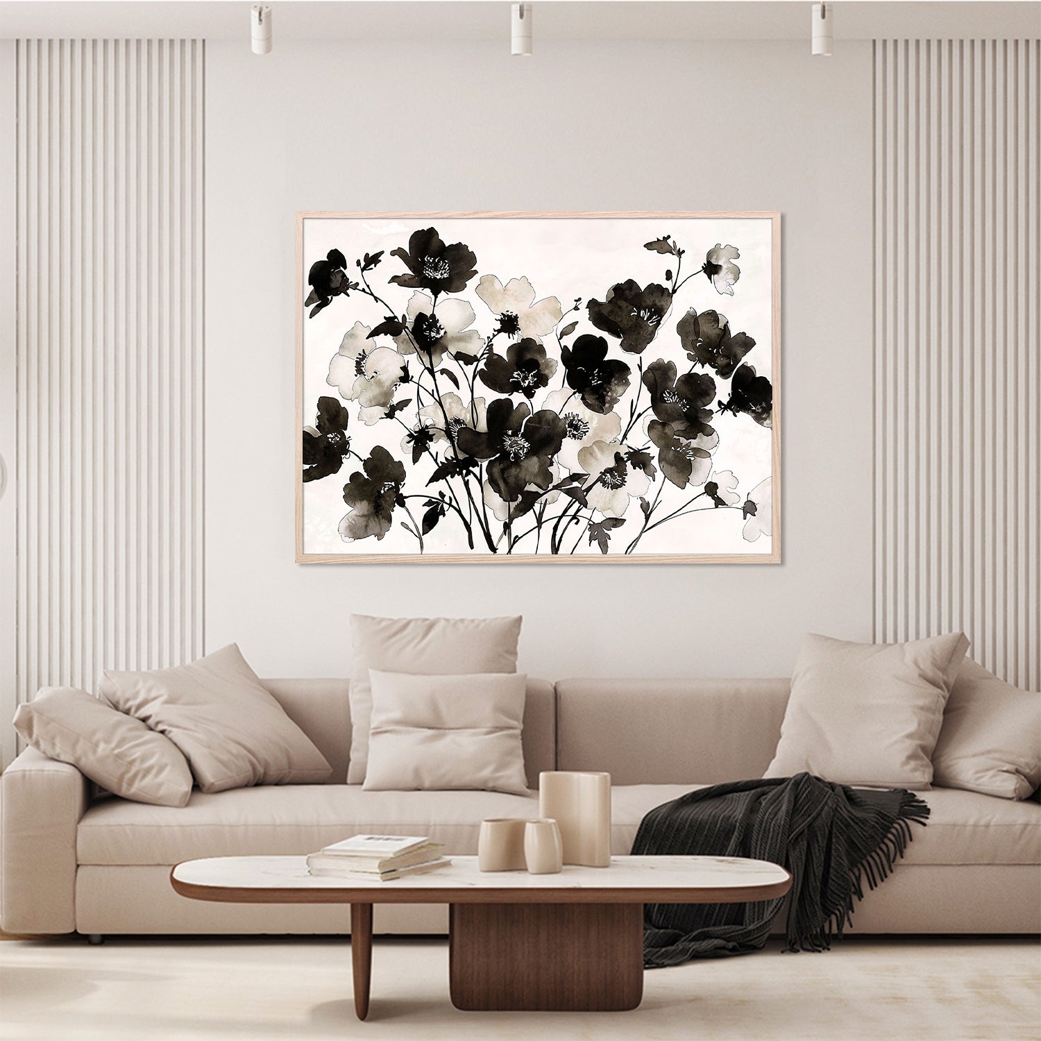 wall-art-print-canvas-poster-framed-Ink Florals, Style B-8