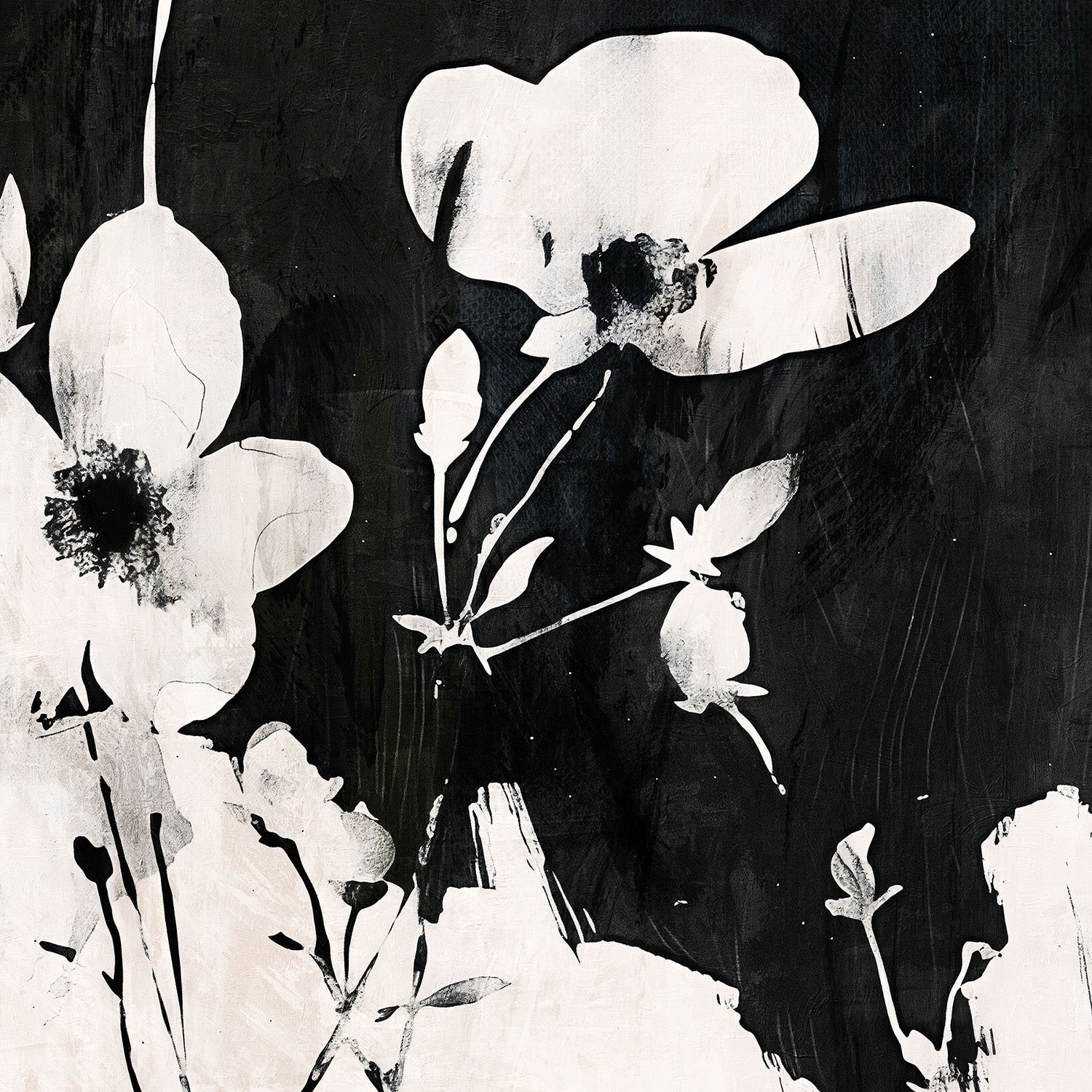 wall-art-print-canvas-poster-framed-Ink & Petals, Style B-11
