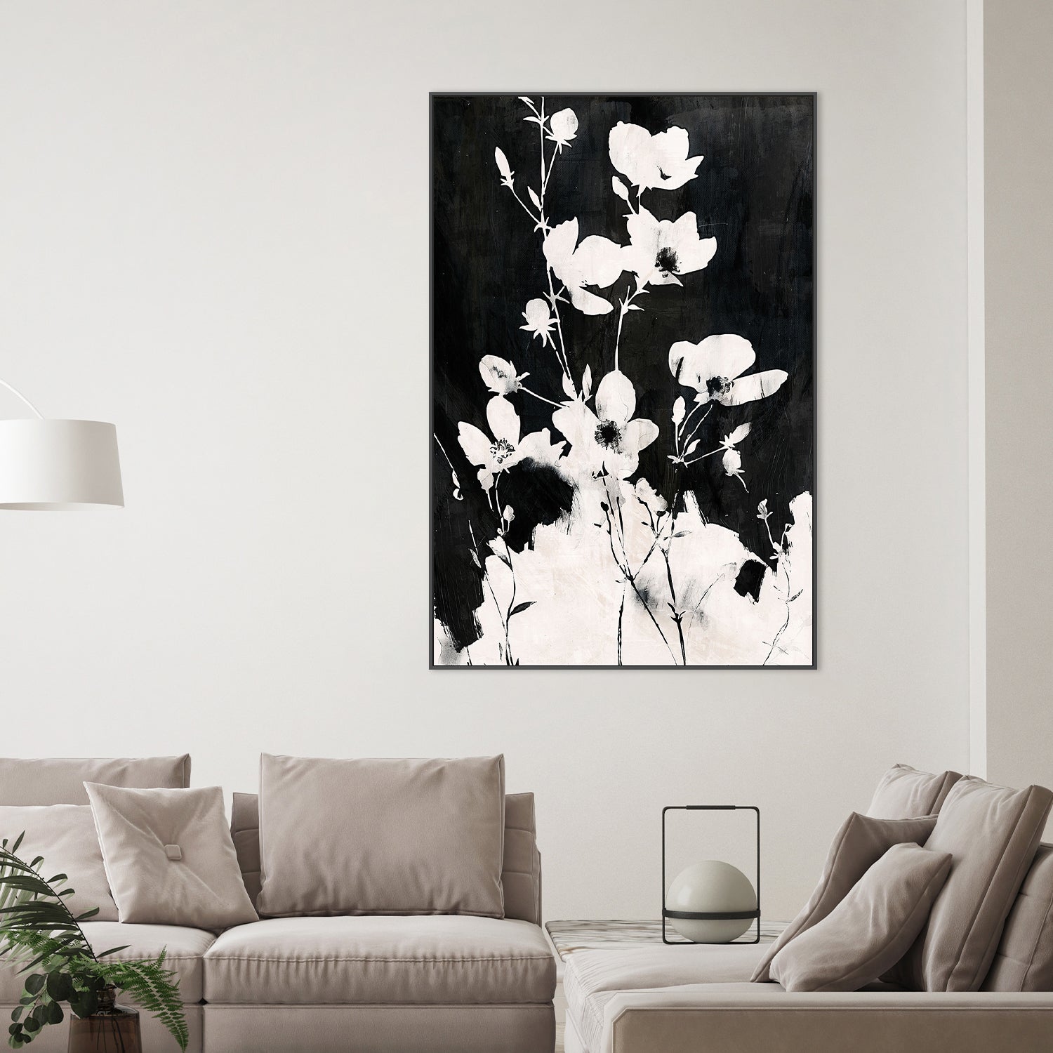 wall-art-print-canvas-poster-framed-Ink & Petals, Style B-2