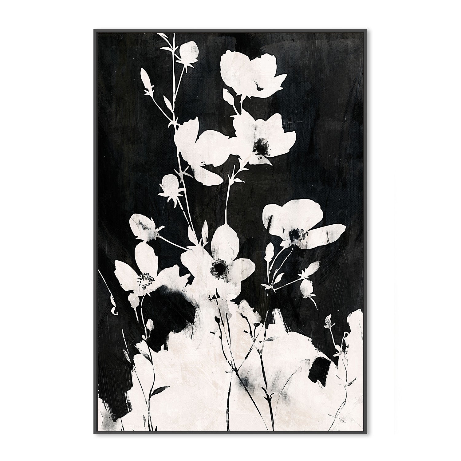 wall-art-print-canvas-poster-framed-Ink & Petals, Style B-3