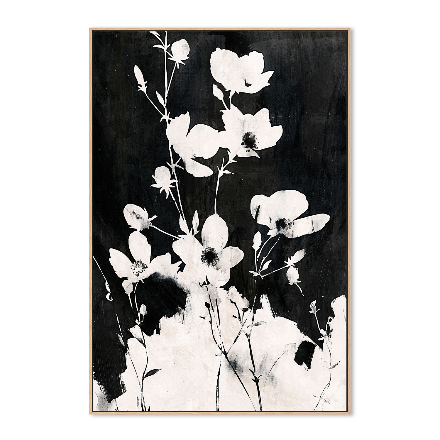 wall-art-print-canvas-poster-framed-Ink & Petals, Style B-4