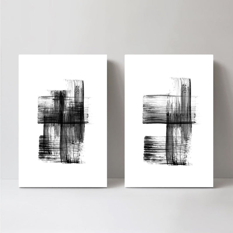wall-art-print-canvas-poster-framed-Ink Strokes, Style A, Set Of 2-by-Danushka Abeygoda-Gioia Wall Art