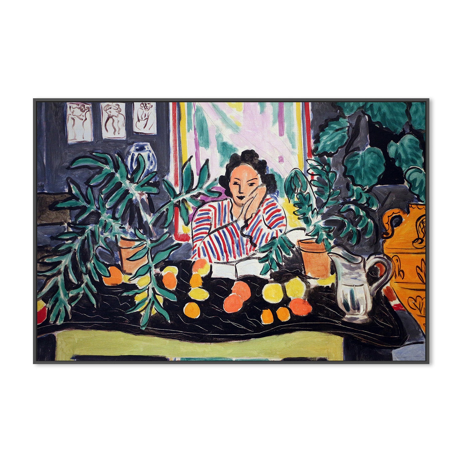 wall-art-print-canvas-poster-framed-Interno Con Vaso Etrusco 1940-3