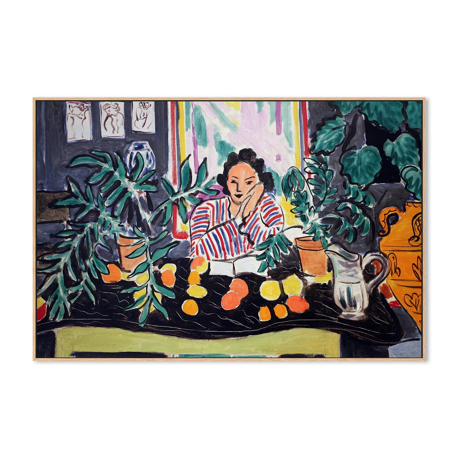 wall-art-print-canvas-poster-framed-Interno Con Vaso Etrusco 1940-4