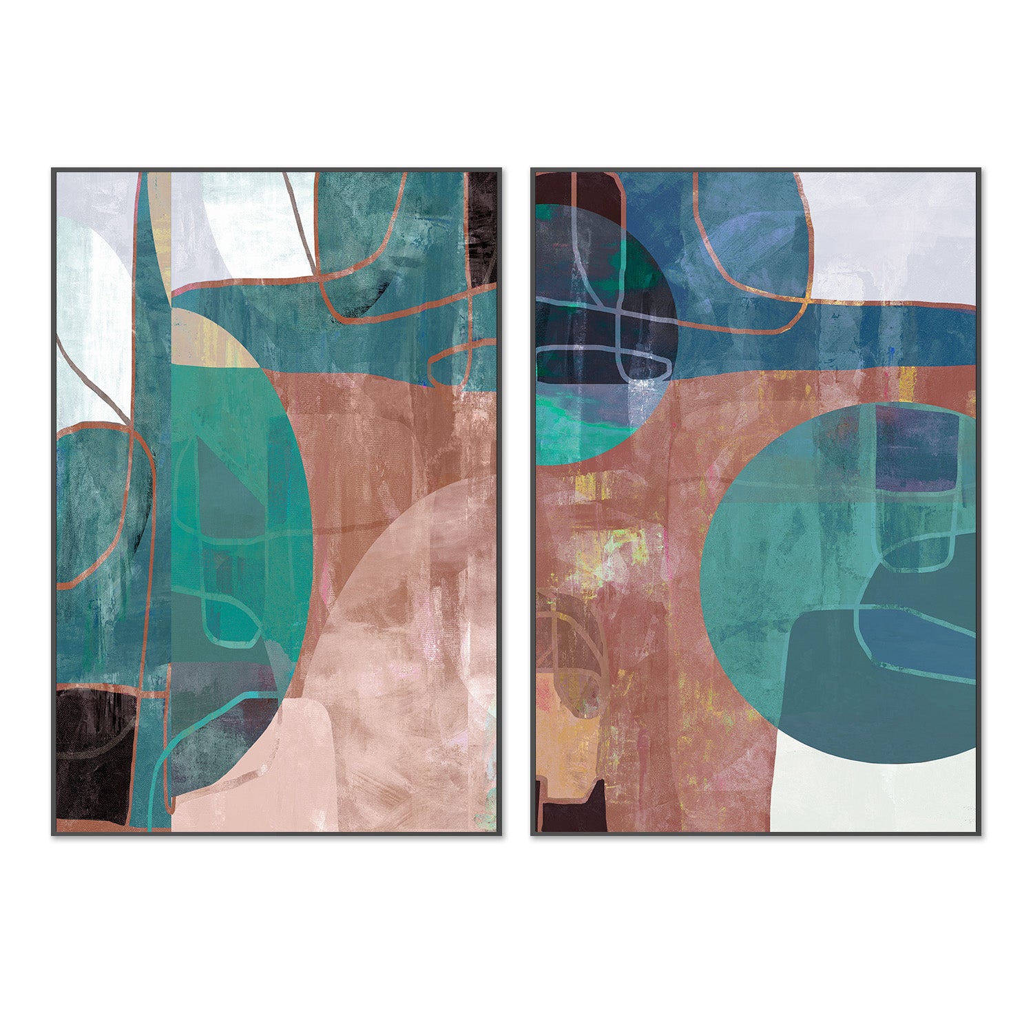 wall-art-print-canvas-poster-framed-Intuition, Style A & B, Set Of 2-3
