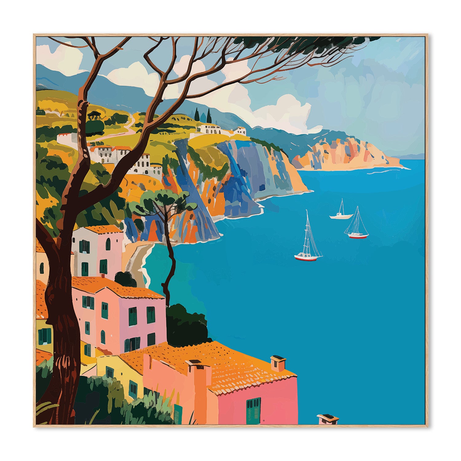 wall-art-print-canvas-poster-framed-Italian Coast, Style A-4