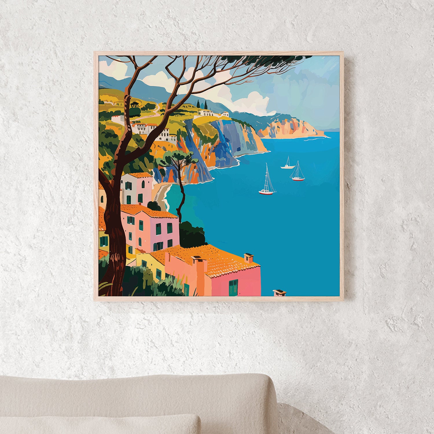 wall-art-print-canvas-poster-framed-Italian Coast, Style A-7