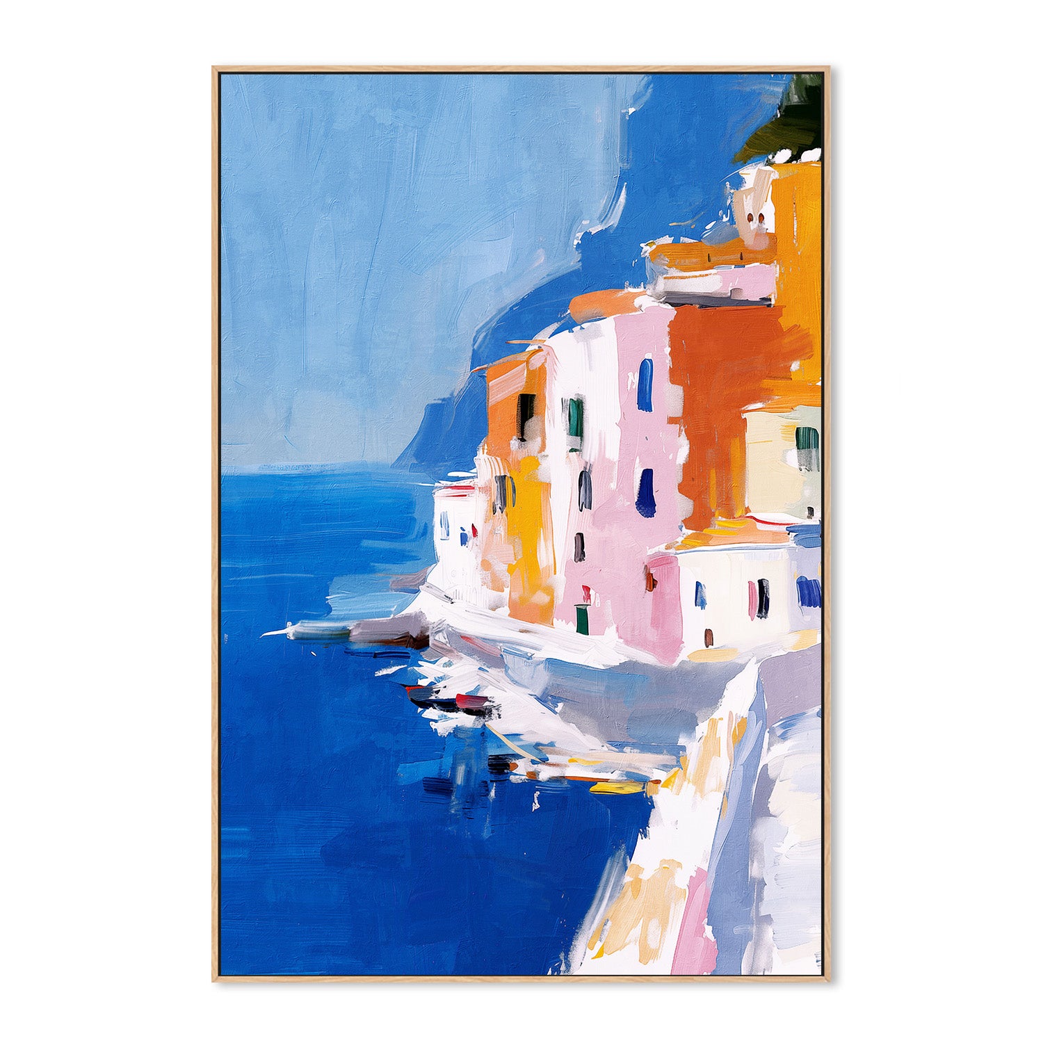 wall-art-print-canvas-poster-framed-Italian Seaside, Style A-4